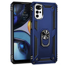 For Motorola Moto G22 Shockproof TPU + PC Holder Phone Case(Blue)