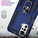 For Motorola Moto G22 Shockproof TPU + PC Holder Phone Case(Blue)