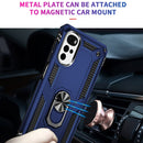 For Motorola Moto G22 Shockproof TPU + PC Holder Phone Case(Blue)