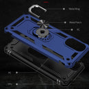 For Motorola Moto G22 Shockproof TPU + PC Holder Phone Case(Blue)
