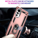 For Motorola Moto G22 Shockproof TPU + PC Holder Phone Case(Rose Gold)