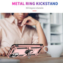 For Motorola Moto G22 Shockproof TPU + PC Holder Phone Case(Rose Gold)