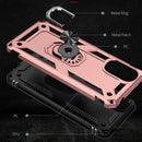 For Motorola Moto G22 Shockproof TPU + PC Holder Phone Case(Rose Gold)