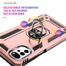 For Motorola Moto G22 Shockproof TPU + PC Holder Phone Case(Rose Gold)