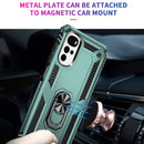 For Motorola Moto G22 Shockproof TPU + PC Holder Phone Case(Dark Green)