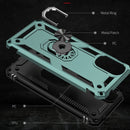 For Motorola Moto G22 Shockproof TPU + PC Holder Phone Case(Dark Green)