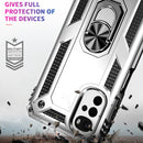 For Motorola Moto G22 Shockproof TPU + PC Holder Phone Case(Silver)