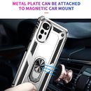 For Motorola Moto G22 Shockproof TPU + PC Holder Phone Case(Silver)