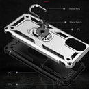 For Motorola Moto G22 Shockproof TPU + PC Holder Phone Case(Silver)