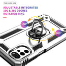 For Motorola Moto G22 Shockproof TPU + PC Holder Phone Case(Silver)