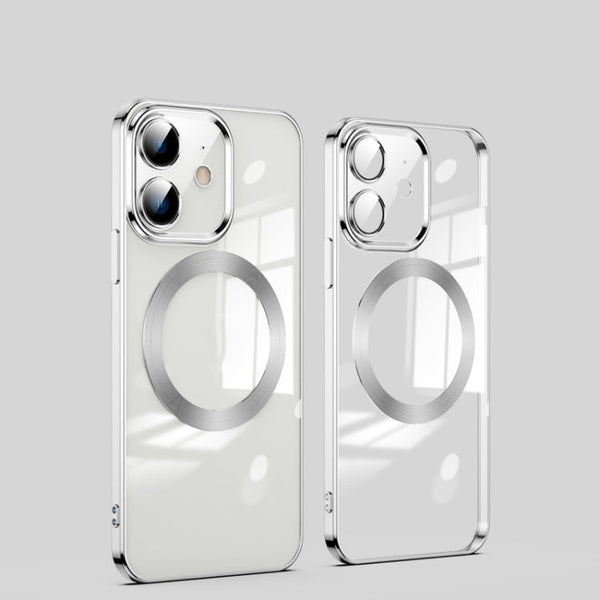 MagSafe Magnetic Electroplated Phone Case For iPhone 12(Silver)