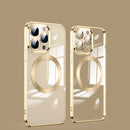 For iPhone 13 Pro Max MagSafe Magnetic Electroplated Phone Case (Gold)