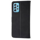 For Samsung Galaxy A23 4G Embossed Happy Cat Pattern Leather Phone Case(Black)