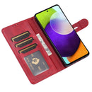 For Samsung Galaxy A23 4G Embossed Happy Cat Pattern Leather Phone Case(Red)