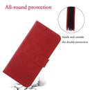 For Samsung Galaxy A23 4G Embossed Happy Cat Pattern Leather Phone Case(Red)