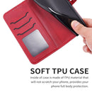 For Samsung Galaxy A23 4G Embossed Happy Cat Pattern Leather Phone Case(Red)