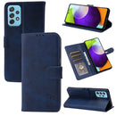 For Samsung Galaxy A23 4G Embossed Happy Cat Pattern Leather Phone Case(Blue)