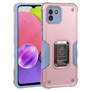 For Samsung Galaxy A03 164mm EU Version Ring Holder Non-slip Armor Phone Case(Rose Gold)