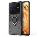 For vivo X80 Pro 5G PC + TPU Shockproof Protective Phone Case with Magnetic Ring Holder(Black)