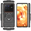 For vivo X80 Pro 5G PC + TPU Shockproof Protective Phone Case with Magnetic Ring Holder(Black)