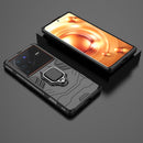 For vivo X80 Pro 5G PC + TPU Shockproof Protective Phone Case with Magnetic Ring Holder(Black)
