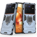 For vivo X80 Pro 5G PC + TPU Shockproof Protective Phone Case with Magnetic Ring Holder(Navy Blue)