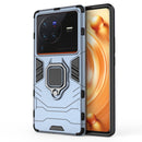 For vivo X80 Pro 5G PC + TPU Shockproof Protective Phone Case with Magnetic Ring Holder(Navy Blue)