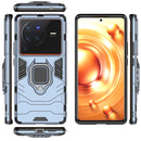 For vivo X80 Pro 5G PC + TPU Shockproof Protective Phone Case with Magnetic Ring Holder(Navy Blue)