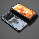 For vivo X80 Pro 5G PC + TPU Shockproof Protective Phone Case with Magnetic Ring Holder(Navy Blue)