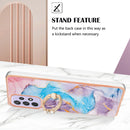 For Samsung Galaxy A23 Electroplating IMD TPU Phone Case with Ring(Blue Marble)