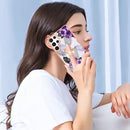 For Samsung Galaxy S22 Ultra 5G Electroplating IMD TPU Phone Case with Ring(Purple Flower)