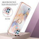 For OPPO Realme C21Y / C25Y Electroplating IMD TPU Phone Case with Ring(White Marble)