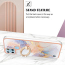 For OPPO Realme C21Y / C25Y Electroplating IMD TPU Phone Case with Ring(White Marble)