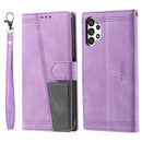For Samsung Galaxy A32 4G Splicing Leather Phone Case(Purple)