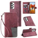 For Samsung Galaxy A33 5G Splicing Leather Phone Case(Red)