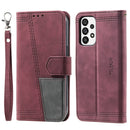 For Samsung Galaxy A33 5G Splicing Leather Phone Case(Red)