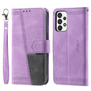 For Samsung Galaxy A73 5G Splicing Leather Phone Case(Purple)