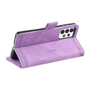 For Samsung Galaxy A73 5G Splicing Leather Phone Case(Purple)