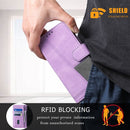 For Samsung Galaxy A73 5G Splicing Leather Phone Case(Purple)