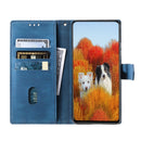 For Samsung Galaxy S21 Ultra 5G Splicing Leather Phone Case(Blue)