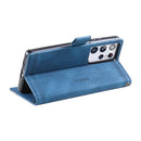 For Samsung Galaxy S21 Ultra 5G Splicing Leather Phone Case(Blue)