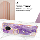 For Nokia G20 / G10 Electroplating Marble Pattern TPU Phone Case with Ring(Purple 002)