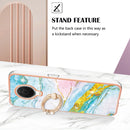 For Nokia G20 / G10 Electroplating Marble Pattern TPU Phone Case with Ring(Green 004)
