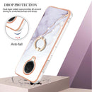For Nokia G20 / G10 Electroplating Marble Pattern TPU Phone Case with Ring(White 006)