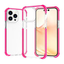 Acrylic Four Corners Shockproof Phone Case For iPhone 14 (Transparent Rose Red)