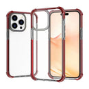 Acrylic Four Corners Shockproof Phone Case For iPhone 14 Pro (Black Red)