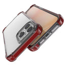 Acrylic Four Corners Shockproof Phone Case For iPhone 14 Pro (Transparent Red)