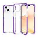 For iPhone 14 Plus Acrylic Four Corners Shockproof Phone Case (Transparent Purple)