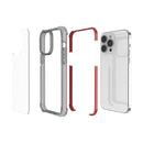 For iPhone 14 Pro Max Acrylic Four Corners Shockproof Phone Case (Transparent Rose Red)
