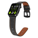 Retro Leather Watch Band For Apple Watch Series 7 41mm / 6&SE&5&4 40mm / 3&2&1 38mm(Black)